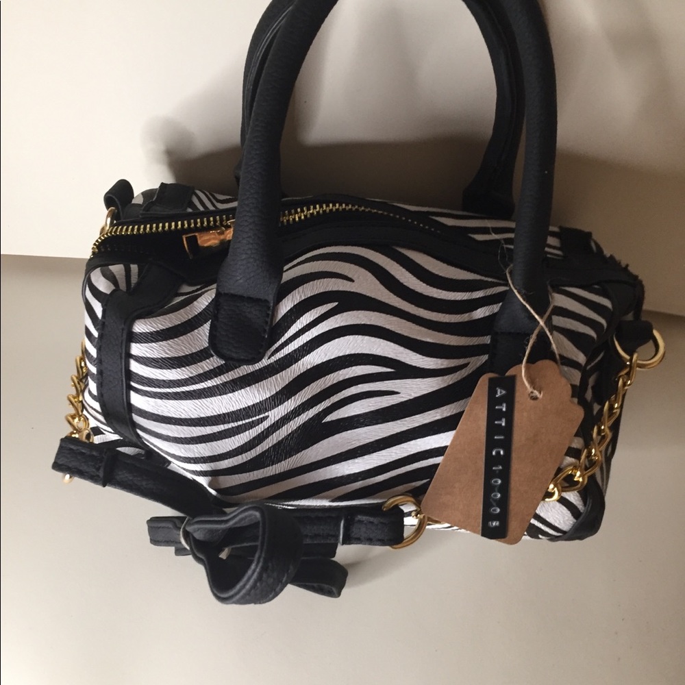 Zebra mini duffle bag purse